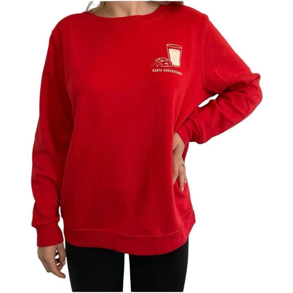 Womens Old Navy Christmas Holiday Santa Understands Graphic Vintage Sweatshirt M
